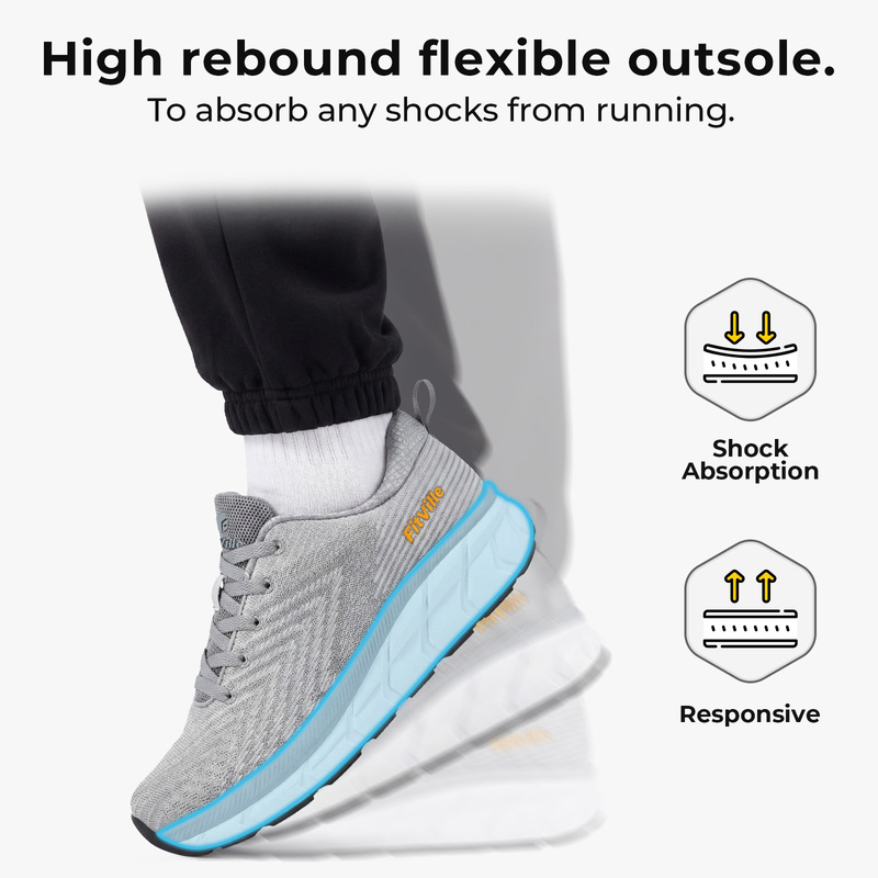 Tênis Masculinos FitVille de C - Breathable Mesh Athletic Shoes avaliação e preço